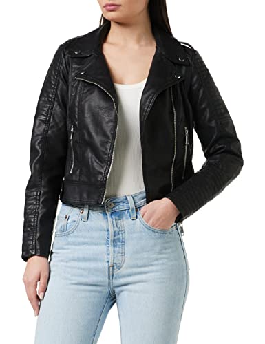 VERO MODA Damen Kunstleder-Jacke VMKerriultra Biker-Style 10228728 Black XXL von VERO MODA