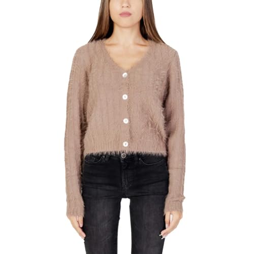 VERO MODA Damen VMLAPOILU LS V-Neck Cardigan Boo REP Strickjacke, Brown Lentil, L von VERO MODA