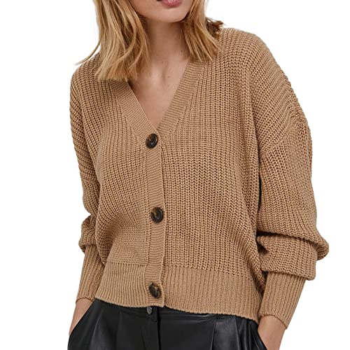 VERO MODA VMLEA LS V-Neck Cuff Cardigan NOOS von VERO MODA