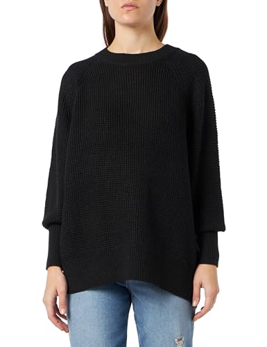 VERO MODA Damen VMLEANNA LS O-Neck GA Boo Pullover, Black, S von VERO MODA