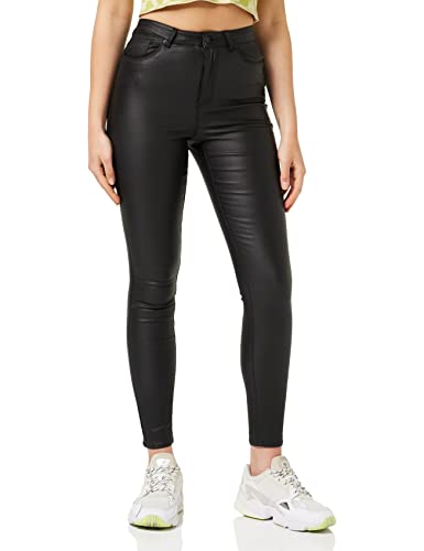 VERO MODA Damen VMLOA HR SKINNY S COATED PANT GA NOOS Hosen, Black, XS / 34L von VERO MODA