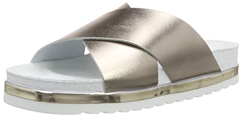 Vero Moda Damen VMLORA Leather Sandal Pantoletten, Grau (Gunmetal), 37 von VERO MODA