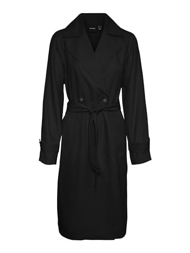 VERO MODA Damen VMLOU Long NOOS Trenchcoat, Black, XSW / 32L von VERO MODA