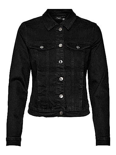 VERO MODA Damen VMLUNA LS Slim DNM Jacket Mix GA NO 10279492, Black, M von VERO MODA