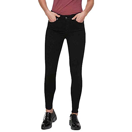 VERO MODA Damen VMLUX NW SUPER Slim BA037 NOOS Jeans, Black, XXS/32 von Vero Moda