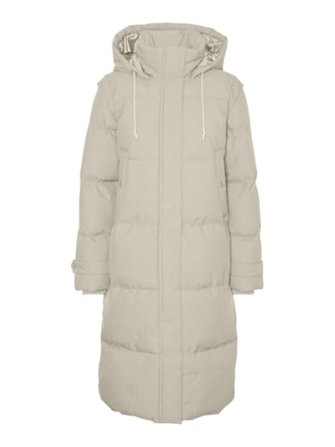 VERO MODA Damen Vmmargaret Aw24 Long Coat Noos Steppmantel, Oatmeal, 42 von VERO MODA