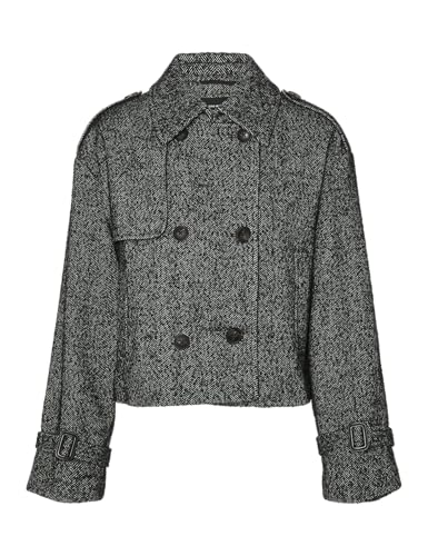 VERO MODA Damen VMMATTIE Short Jacket Jacke, Black/Detail:Herringbone, XS VERO MODA Damen VMMATTIE Short Jacket Jacke, Black/Detail:Herringbone, XS von VERO MODA