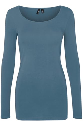 VERO MODA Damen VMMAXI My LS Soft Long U-Neck, Bluestone, L von VERO MODA