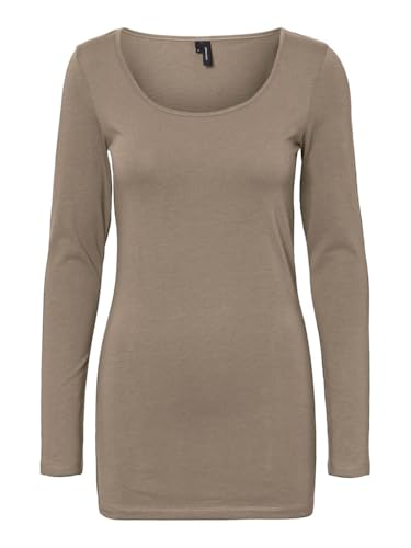 VERO MODA Damen T-Shirt, Walnut Melange, XXL von VERO MODA