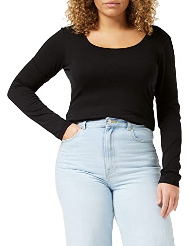 VERO MODA Damen Langarmshirt Vmmaxi My Ls Soft Uneck Ga Noos, Schwarz (Black Black), XS von VERO MODA