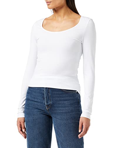 VERO MODA Damen VMMAXI My LS Soft UNECK GA NOOS Langarmshirt, Weiß (Bright White Bright White), XS von VERO MODA