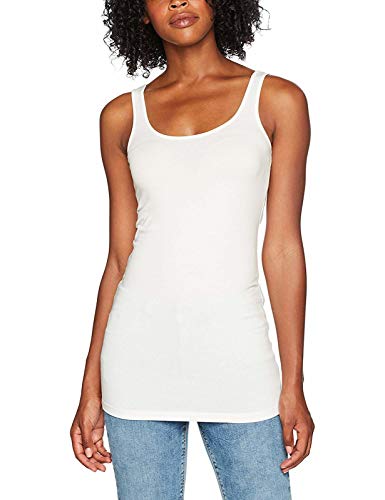 VERO MODA Damen Vmmaxi My Soft Long Tank Noos Top, Weiß (Snow White), 34 (Herstellergröße: XS) von VERO MODA