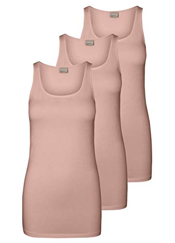 VERO MODA Damen VMMAXI My Soft Long Tank TOP GA 3P 10229554, Rosa (3X Misty Rose), L von VERO MODA