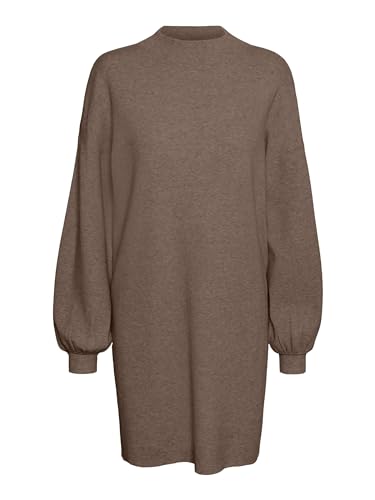 VERO MODA Damen VMNANCY LS Funnelneck Dress NOOS Kleid, Brown Lentil, Small von VERO MODA