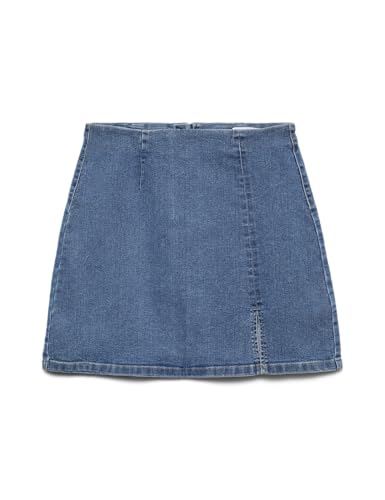 VERO MODA Damen VMNELLY HR Short Skirt DNM Mix NOOS Rock, Medium Blue Denim, Small von VERO MODA