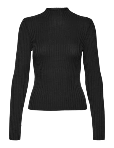 VERO MODA Damen VMNESSA LS Highneck Pullover GA Strickpullover, Black/Detail:W. DTM Lurex, L von VERO MODA