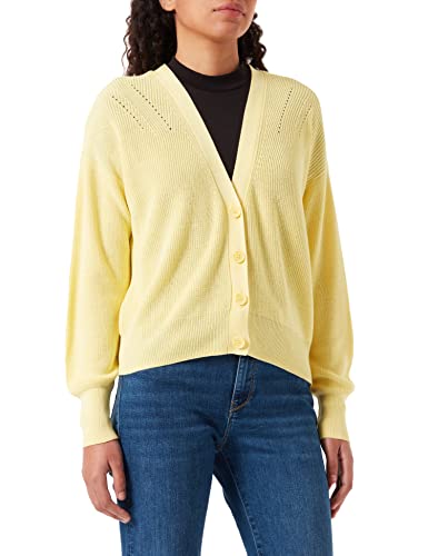 VERO MODA Damen VMNEWLEXSUN LS Short V-Neck Card GA NOOS Strickjacke, Lemon Meringue, M von VERO MODA