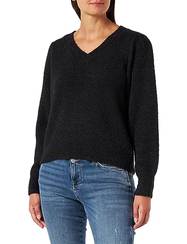 VERO MODA Damen VMNEWPOILU LS V-Neck Boo Pullover, Black, L von VERO MODA