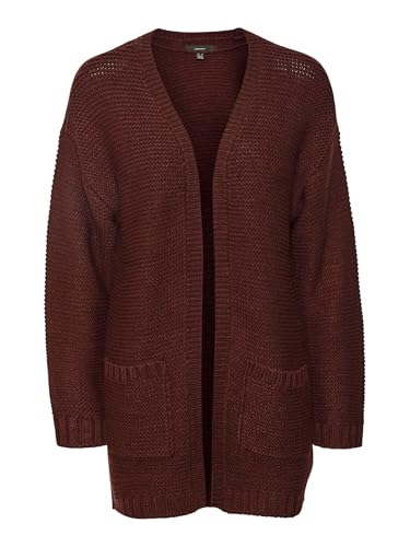 VERO MODA Damen VMNO Name LS Cardigan NOOS 10183605, Winetasting, L von VERO MODA