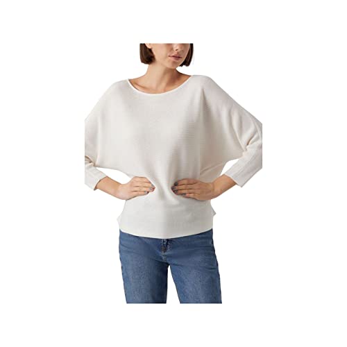 VERO MODA Damen VMNORA 3/4 Boatneck Blouse NOOS Strickpullover, Snow White, M von VERO MODA