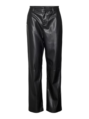 VERO MODA Damen VMOLYMPIAZAMIRA MW Straight PL Pant NOOS Hose, Black, 34L von VERO MODA