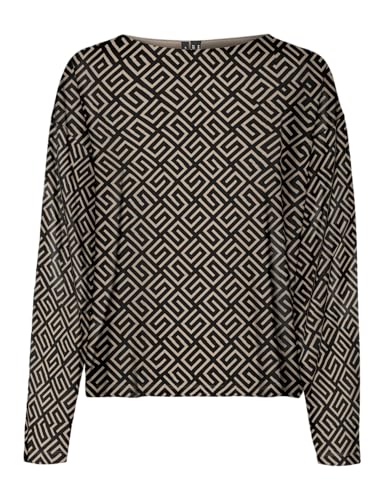 VERO MODA Damen VMPALMA LS Boatneck TOP GA JRS Langarmshirt, Black/AOP:Graphic, Small von VERO MODA