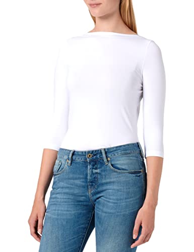 VERO MODA Damen Stretch T-Shirt 3/4 Arm Basic U-Boot-Ausschnitt Top Oberteil Regular Fit Langarm VMPANDA von VERO MODA