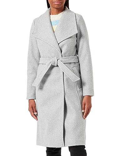 VERO MODA Damen VMPAULA FIE Long Coat NOOS Mantel, Light Grey Melange, XXL von VERO MODA