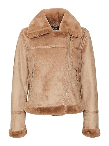 VERO MODA Damen VMPEGGY Faux Suede Jacket BOOS Jacke, Tigers Eye, XS von VERO MODA