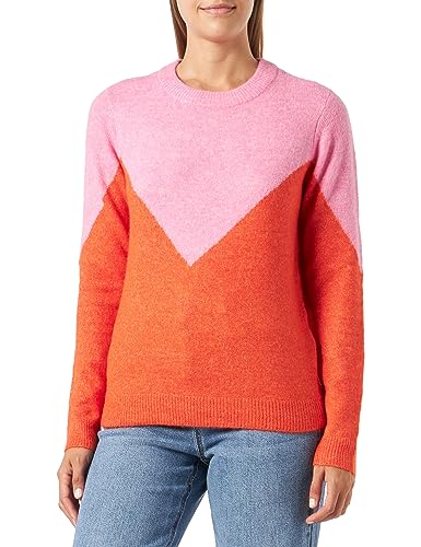 VERO MODA Damen Vmplaza Ls Block Pullover Ga Boo Pullover, Sachet Pink, S von VERO MODA