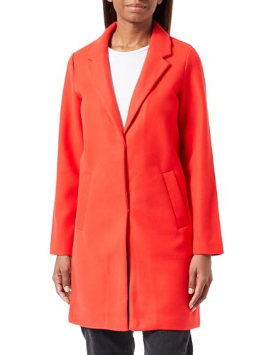 VERO MODA Damen Vmpop Coat Noos Mantel, Tomato, M von VERO MODA