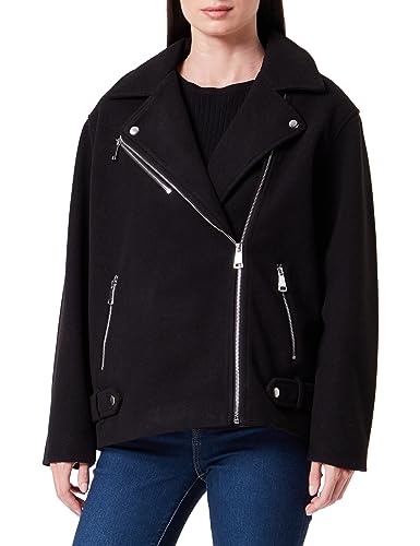 VERO MODA Damen VMPOPEMMY Biker Jacket BOOS CP Jacke, Black, L von VERO MODA