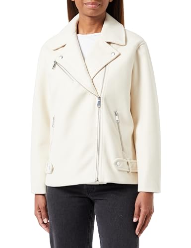 VERO MODA Damen VMPOPEMMY Biker Jacket BOOS CP Jacke, Oatmeal/Detail:SOLID, M von VERO MODA