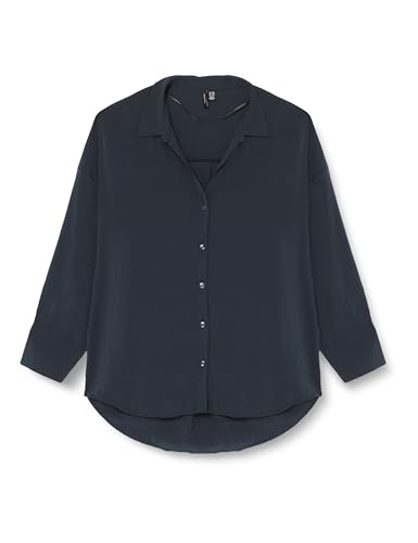 VERO MODA Damen VMQUEENY LS Oversize Shirt WVN GA NOOS Hemd, Navy Blazer, Large von VERO MODA