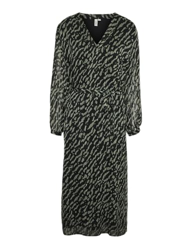 VERO MODA Damen VMRIE L/S 7/8 V-Neck Dress WVN BTQ GA Kleid, Balsam Green/AOP:RIE, X-Small von VERO MODA