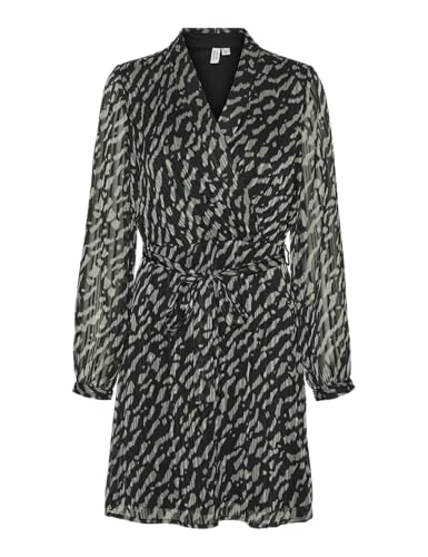 VERO MODA Damen VMRIE L/S ABK WRAP Dress WVN BTQ GA Wickelkleid, Balsam Green/AOP:RIE, X-Small von VERO MODA
