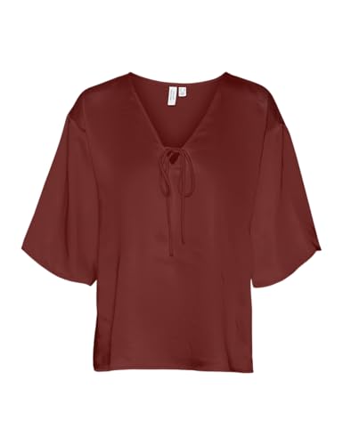 VERO MODA Damen VMRIVER 2/4 V-Neck TOP WVN BTQ GA Kurzarmbluse, Fired Brick, XS VERO MODA Damen VMRIVER 2/4 V-Neck TOP WVN BTQ GA Kurzarmbluse, Fired Brick, XS von VERO MODA