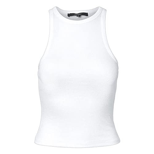 VERO MODA Damen VMROMA S/L Rib TOP JRS NOOS Tops, Bright White, L von VERO MODA