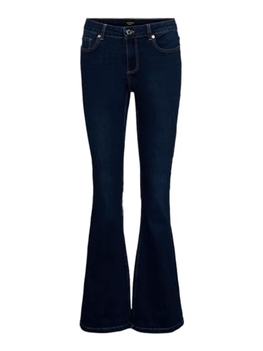 VERO MODA Damen VMSCARLET MR SKN Flared J VI3344 GA NOOS Jeans, Dark Blue Denim, M/30 von VERO MODA