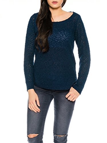 VERO MODA Damen VMSNOW LS Knit Blouse NOOS Pullover, Rosa Black Iris, 40 (Herstellergröße: L) von VERO MODA