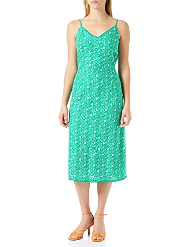 VERO MODA Damen VMSONEY LACE Singlet Calf Dress WVN Kleid, Bright Green/Detail:Snow White Lines, L von VERO MODA