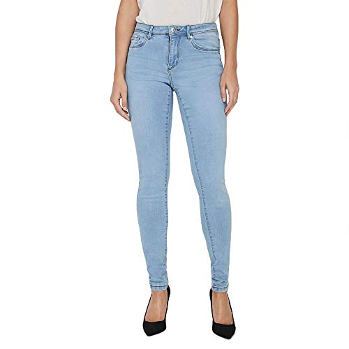 VERO MODA Damen VMTANYA MR S Piping VI352 NOOS Jeans, Blau (Hellblau), S/32 von VERO MODA