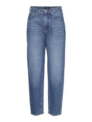 VERO MODA Damen VMTESSA HR MOM Jeans RA380 GA Hose, Medium Blue Denim, 27W x 34L von VERO MODA