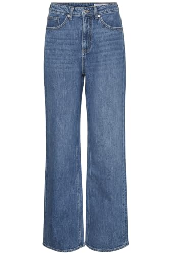 VERO MODA Damen VMTESSA HR Wide Jeans RA380 GA NOOS Hose, Medium Blue Denim, 27W x 34L von VERO MODA