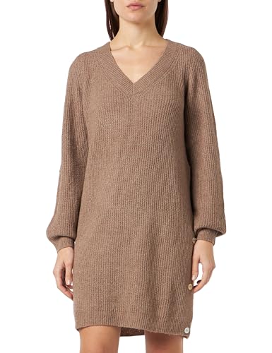 VERO MODA Damen VMTINI LS V-Neck Short Dress Boo Kleid, Brown Lentil/Detail:W. Melange, S von VERO MODA