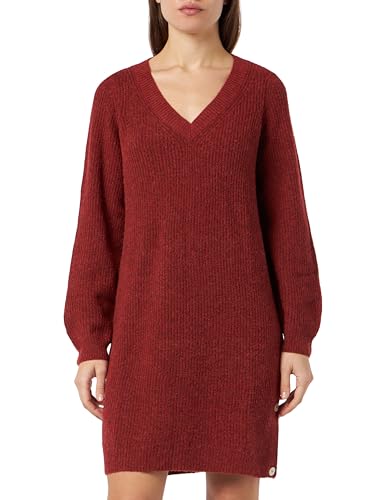 VERO MODA Damen VMTINI LS V-Neck Short Dress Boo Kleid, Red Ochre/Detail:W. Melange, XS von VERO MODA