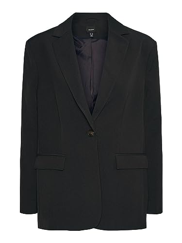 VERO MODA Damen Vmtroianthea Ls Loose Blazer Noos Blazer, Schwarz, L von VERO MODA