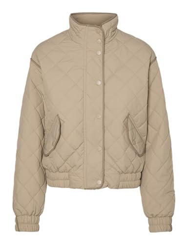VERO MODA Damen VMVILMA Short Jacket ENT Steppjacke, Silver Mink, L von VERO MODA