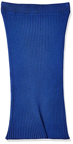 VERO MODA Damen VMWILLOW Below Knee Rib Skirt GA Rippstrick-Rock, Sodalite Blue/Stripes:W. Black, L von VERO MODA