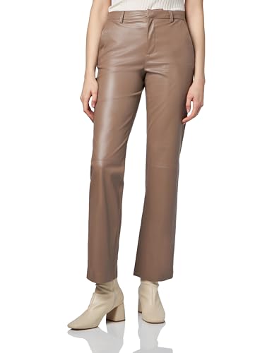 VERO MODA Damen VMZAMIRAOLYMPIA MR Straight PL Pant NOOS Hose, Brown Lentil, M/30 von VERO MODA